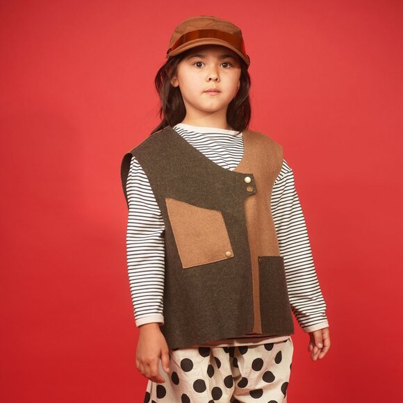 Upcycled Wool Vest by SPARK + REBEL, Unique, Unisex, Japanese-Inspired, One Size - Picture 7 of 11